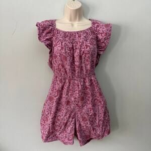 Kopal Romper Womens Large Myra Playsuit Purple Floral Dainty Feminine Coquette